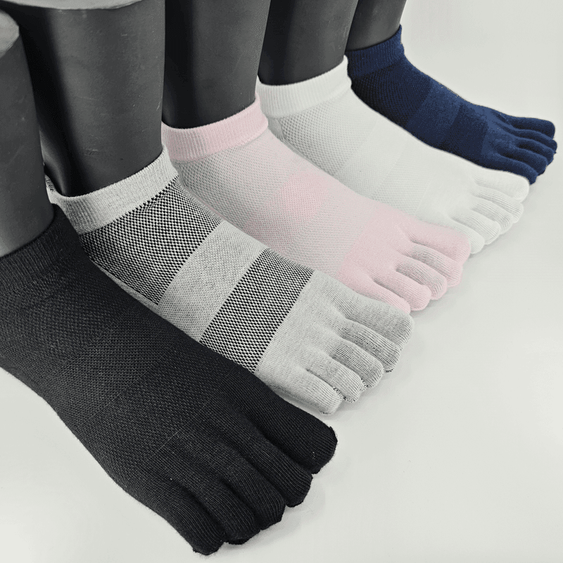 Five pair low-cut toe sock bundle